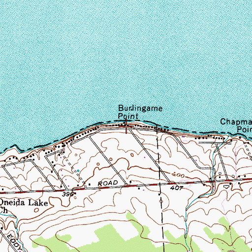 Topographic Map of Burlingame Point, NY