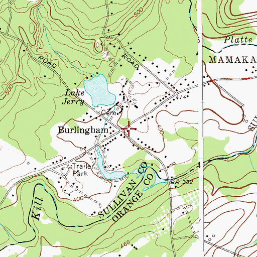 Topographic Map of Burlingham, NY