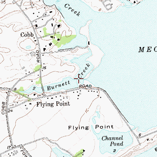 Topographic Map of Burnett Creek, NY