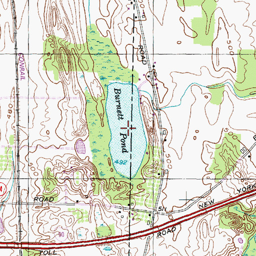 Topographic Map of Burnett Pond, NY