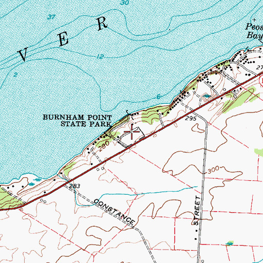 Topographic Map of Burnham Point State Park, NY