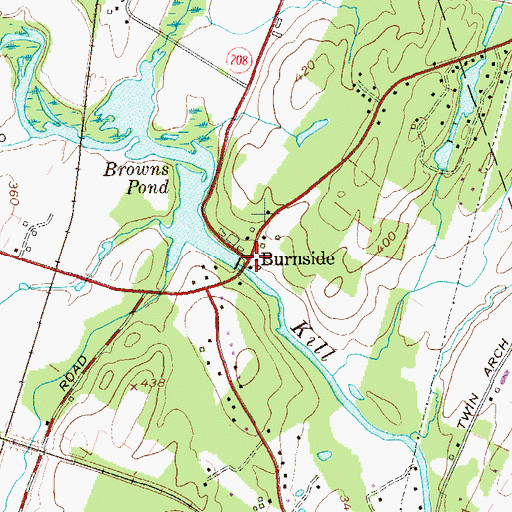 Topographic Map of Burnside, NY