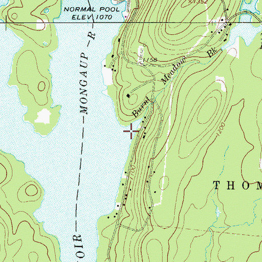 Topographic Map of Burnt Meadow Brook, NY