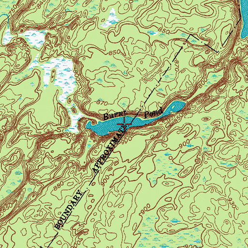 Topographic Map of Burnt Pond, NY