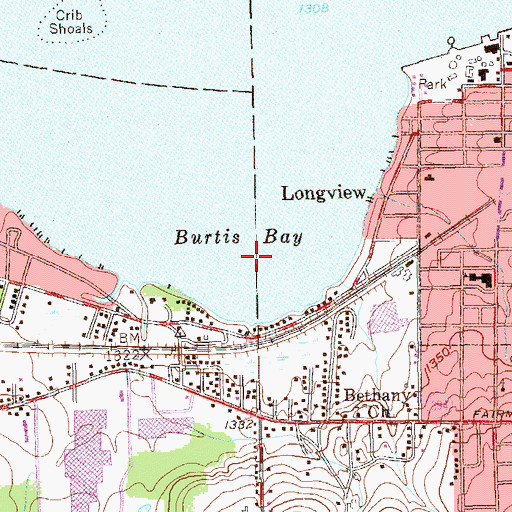 Topographic Map of Burtis Bay, NY