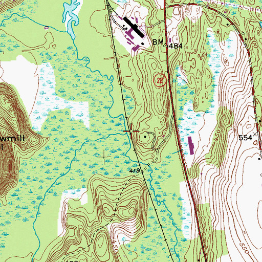 Topographic Map of Burton Brook, NY