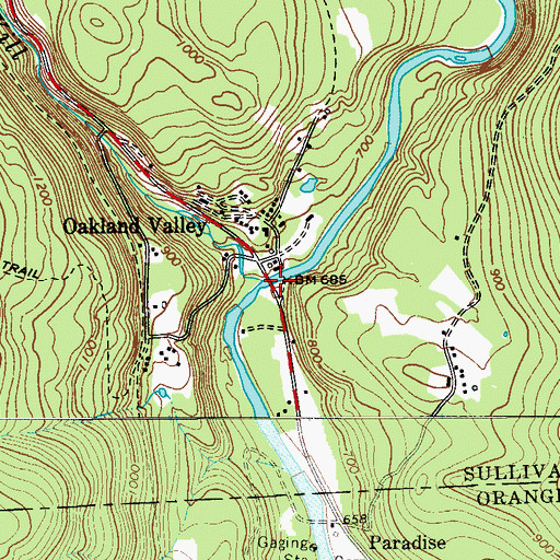Topographic Map of Bush Kill, NY
