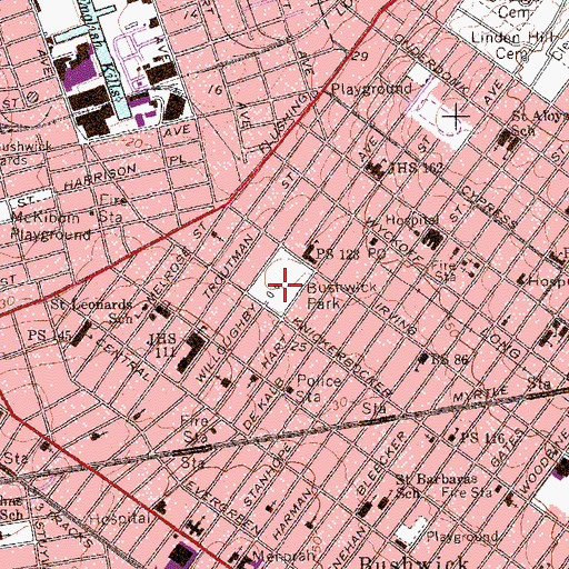 Topographic Map of Maria Hernandez Park, NY