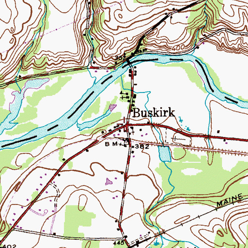 Topographic Map of Buskirk, NY