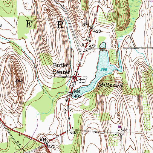 Topographic Map of Butler Center, NY