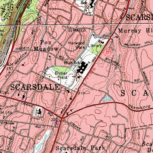 Topographic Map of Butler Field, NY
