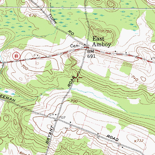 Topographic Map of Butler Lake, NY