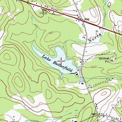 Topographic Map of Lake Butterfield, NY