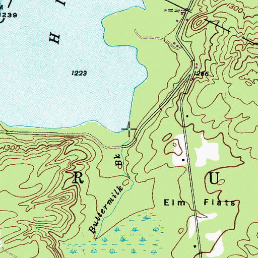 Topographic Map of Buttermilk Brook, NY