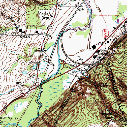Topographic Map of Buttermilk Creek, NY