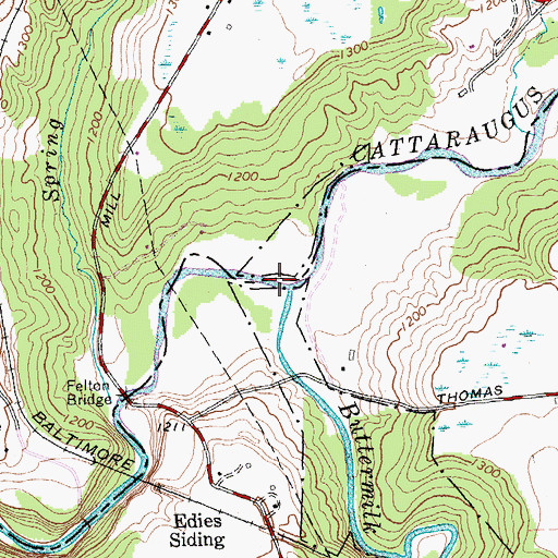 Topographic Map of Buttermilk Creek, NY
