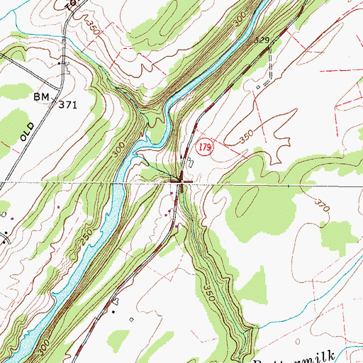 Topographic Map of Buttermilk Creek, NY