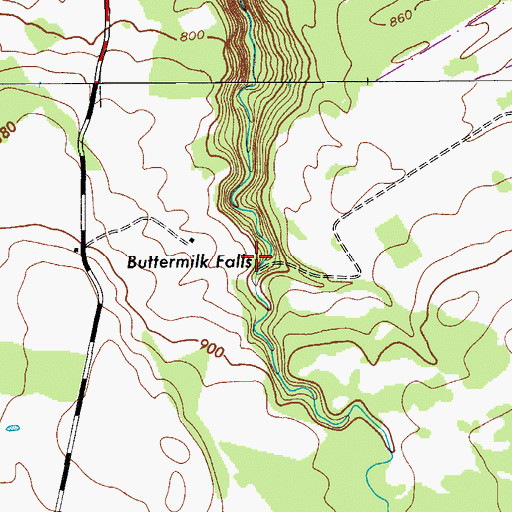 Topographic Map of Buttermilk Falls, NY