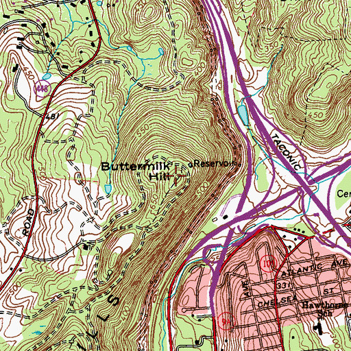 Topographic Map of Buttermilk Hill, NY