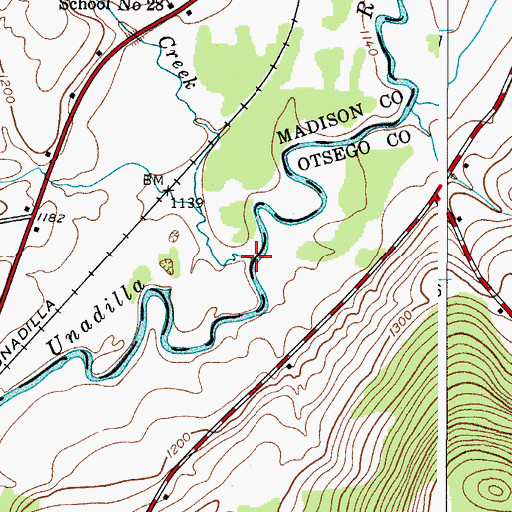 Topographic Map of Button Creek, NY