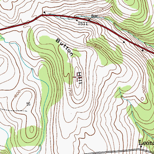 Topographic Map of Button Hill, NY