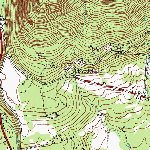 Topographic Map of Byrdcliffe, NY