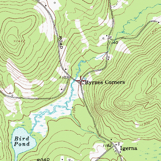 Topographic Map of Byrnes Corners, NY