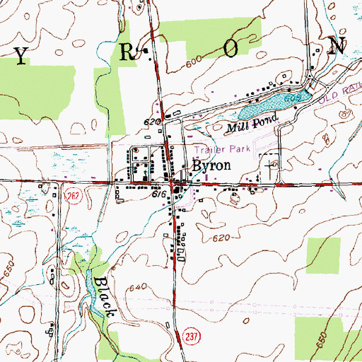 Topographic Map of Byron, NY