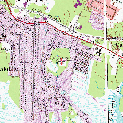 Topographic Map of Byron Lake Park, NY