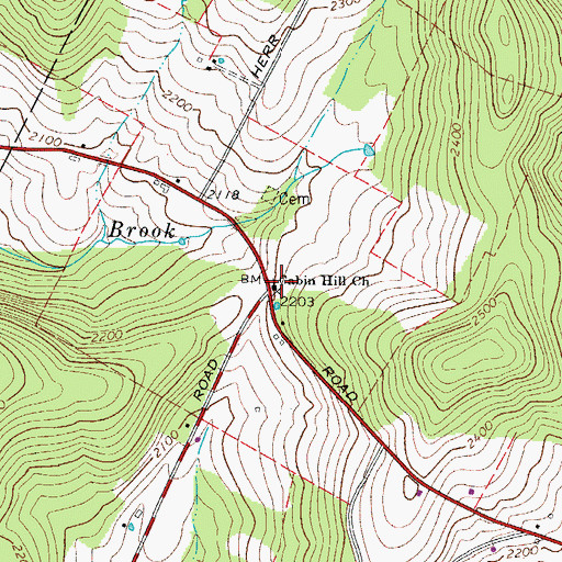 Topographic Map of Cabin Hill Church, NY
