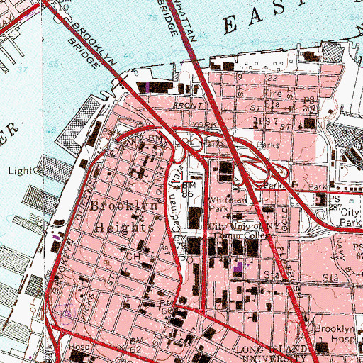 Topographic Map of Cadman Plaza, NY