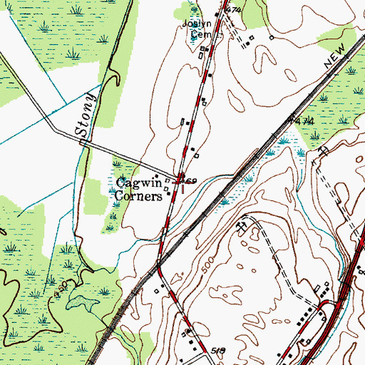 Topographic Map of Cagwin Corners, NY