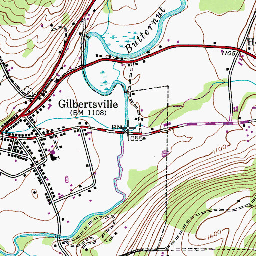 Topographic Map of Cahoon Creek, NY
