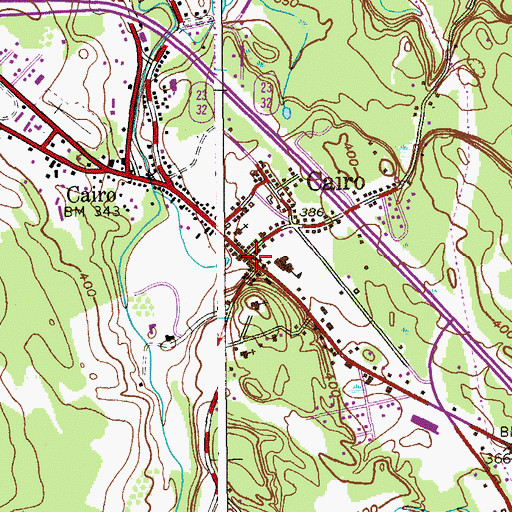 Topographic Map of Cairo, NY