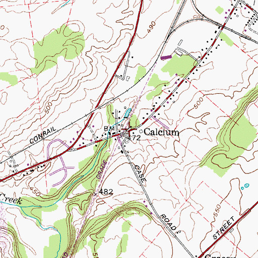 Topographic Map of Calcium, NY