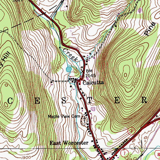 Topographic Map of Calcutta, NY