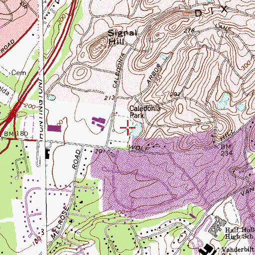 Topographic Map of Caledonia Park, NY