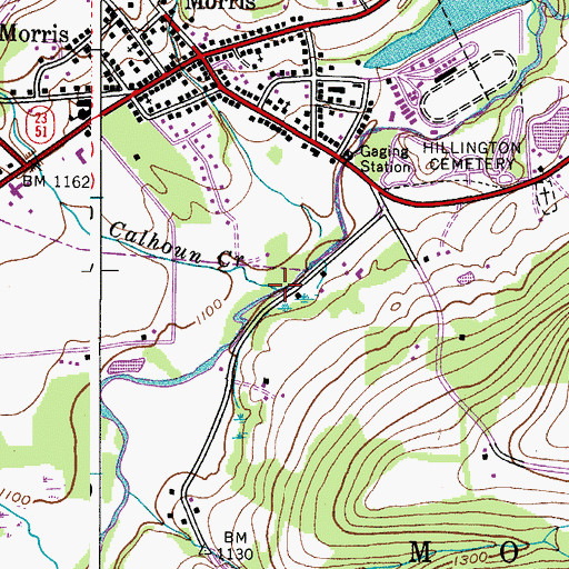 Topographic Map of Calhoun Creek, NY