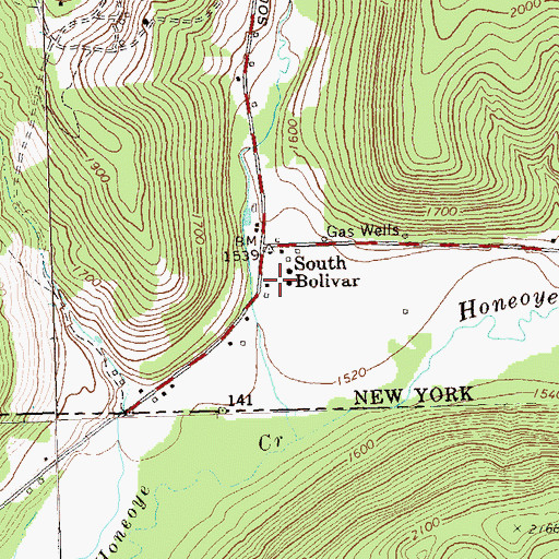 Topographic Map of California Hollow, NY