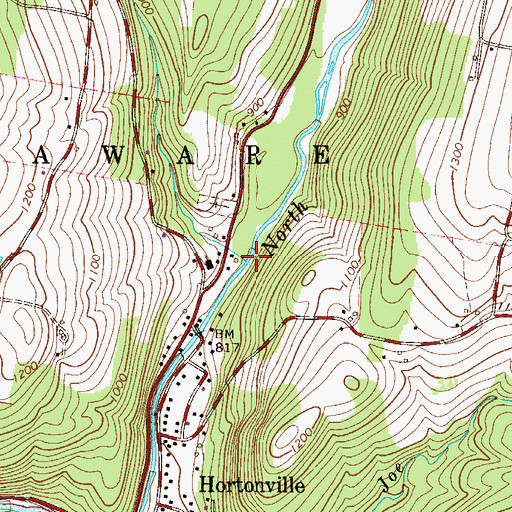 Topographic Map of Calkins Creek, NY