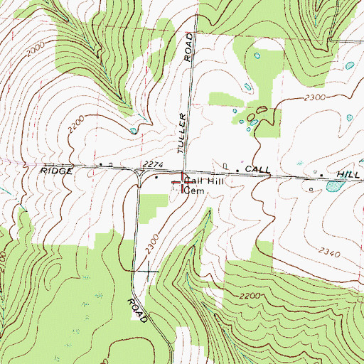 Topographic Map of Call Hill Cemetery, NY