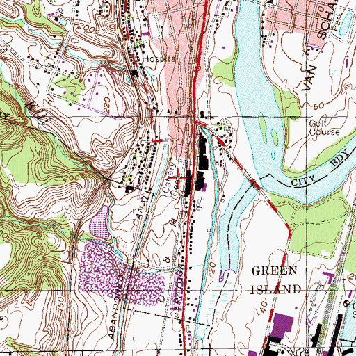 Topographic Map of Calvary Cemetery, NY