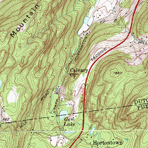 Topographic Map of Calvary Church, NY