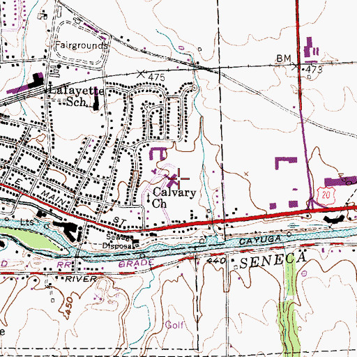 Topographic Map of Calvary Church, NY