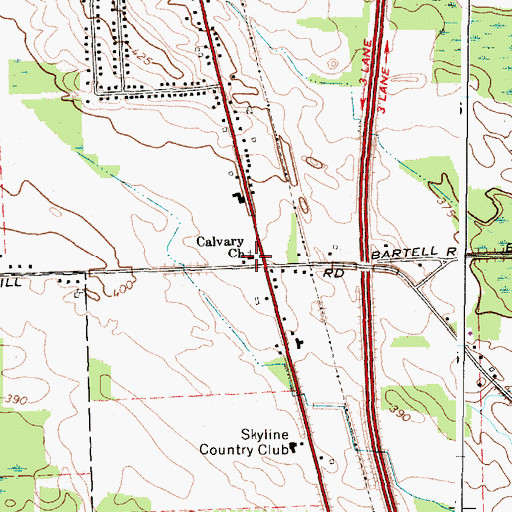 Topographic Map of Calvary Baptist Church, NY