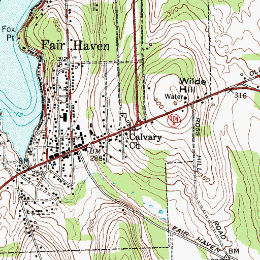 Topographic Map of Calvary Church, NY