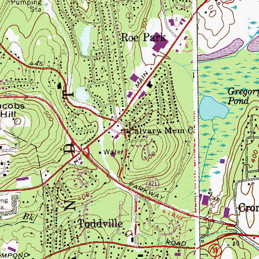 Topographic Map of Calvary Memorial Church, NY