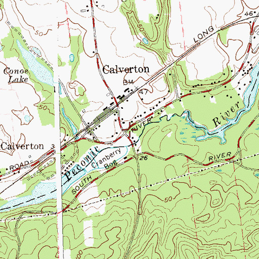 Topographic Map of Calverton, NY