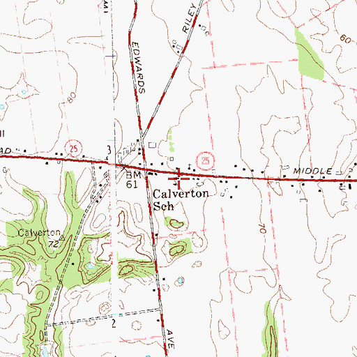 Topographic Map of Calverton School (historical), NY