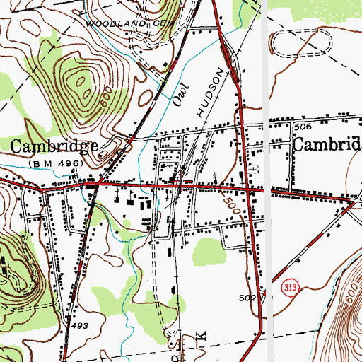 Topographic Map of Cambridge, NY